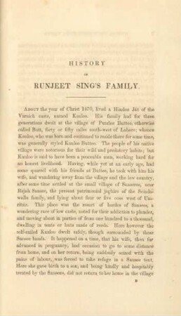 History of Runjet Sing's family