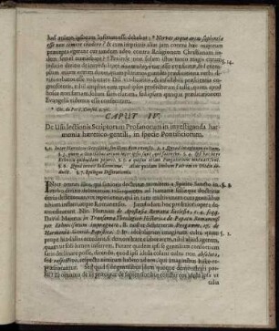 Caput IV. De Usu lectionis Sciptorum Profanorum in investiganda harmonia hæretico-gentili, in specie Pontificiorum.