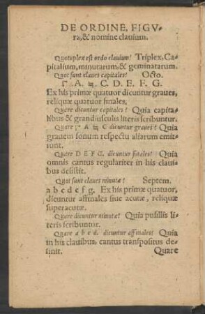 De Ordine, Figura, & nomine clavium.