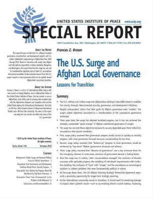 The U.S. surge and Afghan local governance : lessons for transition