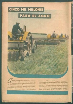 Cinco mil millones para agro