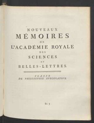 Classe De Philosophie Spéculative