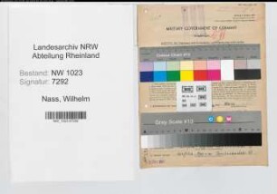 Entnazifizierung Wilhelm Nass , geb. 03.10.1891 (Schaffner)