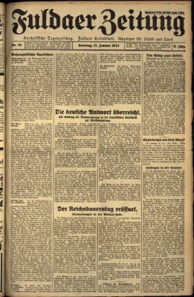 Ausgabe vom Sonntag, den 21. Januar 1934.