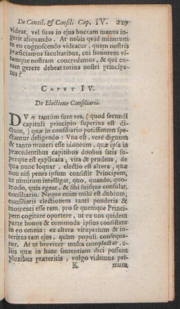 Caput IV. De Electione Consiliarii.