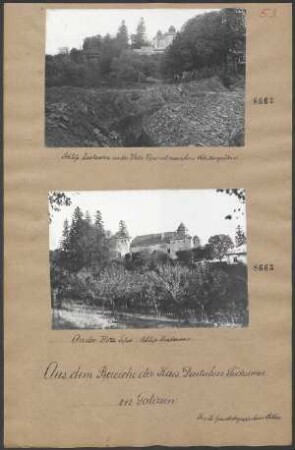 Schloß Zastawcze an der Zlota Lipa mit rußischen Schützengräben