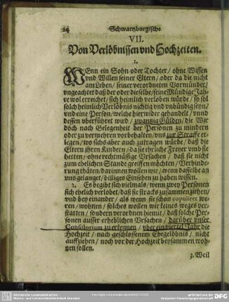 VII. Von Verlöbnissen und Hochzeiten