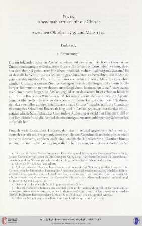 10. Abendmahlsartikel für die Churer, zwischen Oktober 1539 und März 1541