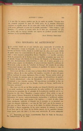 Una biografía de Metternich