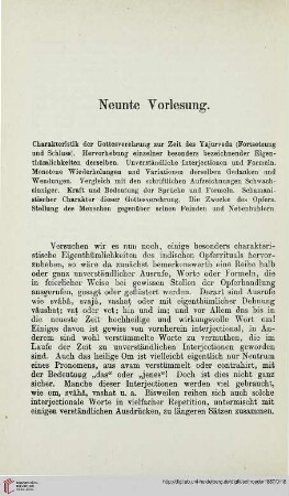 Neunte Vorlesung