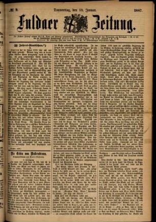 Ausgabe vom Donnerstag, den 13. Januar 1887.