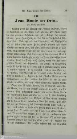 III. Jean Bonte der Dritte, geb. 1678; gest. 1739