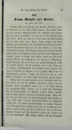 III. Jean Bonte der Dritte, geb. 1678; gest. 1739