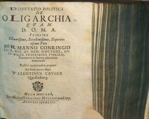Disputatio politica de oligarchia