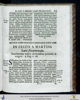 In festo S. Martini