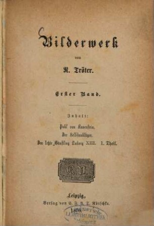 Bilderwerk von R. Tröter, 1