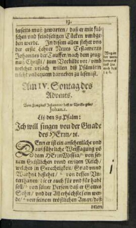 Am IV. Sontag des Advents.