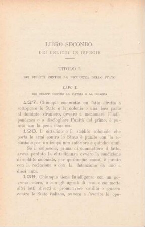 Libro secondo. Dei delitti in ispecie