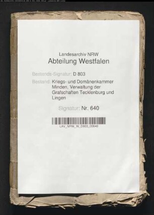 Unterbringung der Caldemeyers Stätte an der Collage zu Ledde