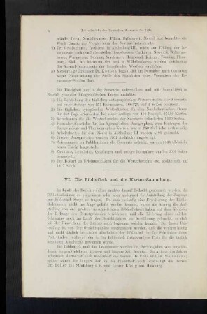 VI. Die Bibliothek und die Karten-Sammlung.