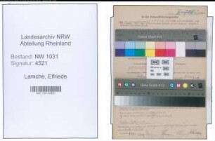Entnazifizierung Elfriede Lamche , geb. 23.04.1888 ()