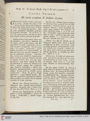 Caput Primum. De varia acceptione & divisione gratiae