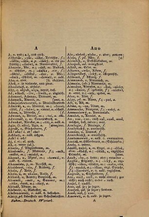 Vollständiges Taschen-Wörterbuch der böhmischen und deutschen Sprache : = Auplný slowníček českého i německého jazyka