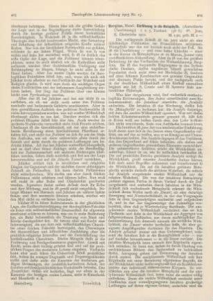 404-405 [Rezension] Bergson, Henri, Einführung in die Metaphysik. 2. u. 3. Tsd