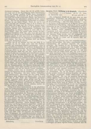 404-405 [Rezension] Bergson, Henri, Einführung in die Metaphysik. 2. u. 3. Tsd