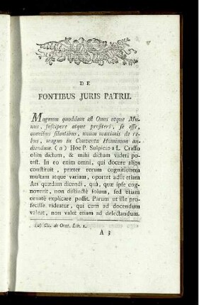 De Fontibus Juris Patrii