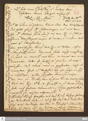 Brief von August Hermann Francke an Heinrich Julius Elers.