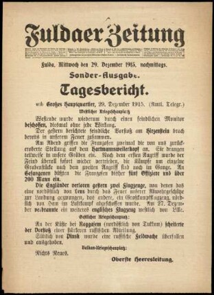 Ausgabe vom Mittwoch, den 29. Dezember 1915.