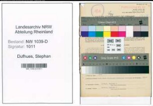 Entnazifizierung Stephan Dufhues , geb. 29.12.1909 (Rendant)