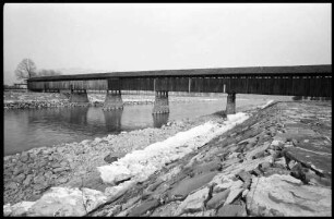 Lustenau: Alte Holzbrücke über den Rhein, bei Lustenau