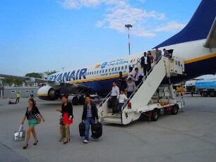 Flughafen Venedig - Ausstieg aus dem Flugzeug