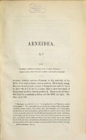 Aeneidea, or critical, exegetical, and aesthetical remarks on the Aeneis : with a personal collation of all the first class mss., upwards of one hundred second class mss., and all the principal editions. 3, Books V-IX.