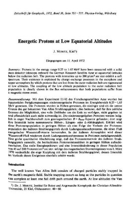 Energetic protons at low equatorial altitudes