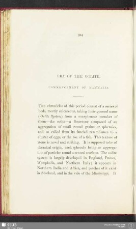 Era of the oolite. Commencement of mammalia