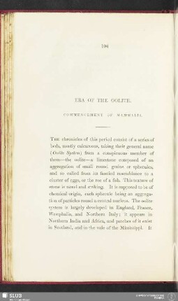 Era of the oolite. Commencement of mammalia