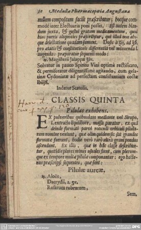 Classis Quinta Pilulas exhibens