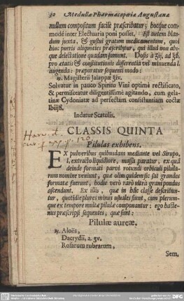 Classis Quinta Pilulas exhibens