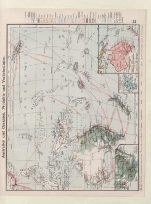 Australien und Ozeanien, Produkte und Verkehrslinien