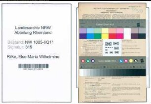 Entnazifizierung Else Maria Wilhelmine Rilke , geb. 29.08.1908 (Sekretaerin)