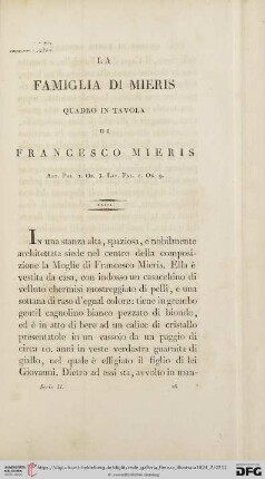 XXXIX. La famiglia di Mieris. Quadro in tavola di Francesco Mieris