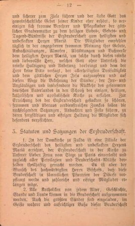 3. Statuten und Satzungen der Erzbruderschaft.