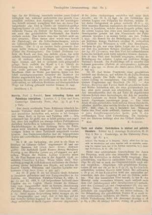 67-68 [Rezension] Harris, J. Rendel, Some interesting Syrian and Palestinian Inscriptions