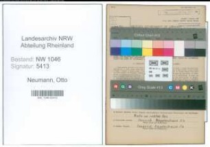 Entnazifizierung Otto Neumann , geb. 25.02.1920 (Techniker)
