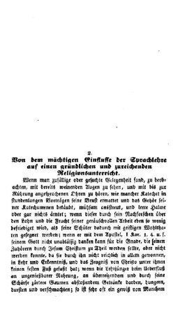 Von dem mächtigen Einflusse der Sprachlehre auf einen gründlichen und zureichenden Religionsunterricht