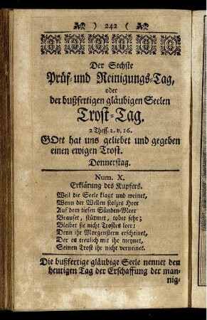 Der Sechste Prüf- und Reinigungs-Tag, oder der bußfertigen gläubigen Seelen Trost-Tag.