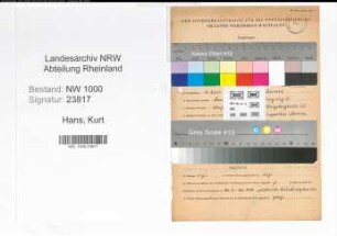 Entnazifizierung Kurt Hans, geb. 14.04.1911 (Kriminalrat)